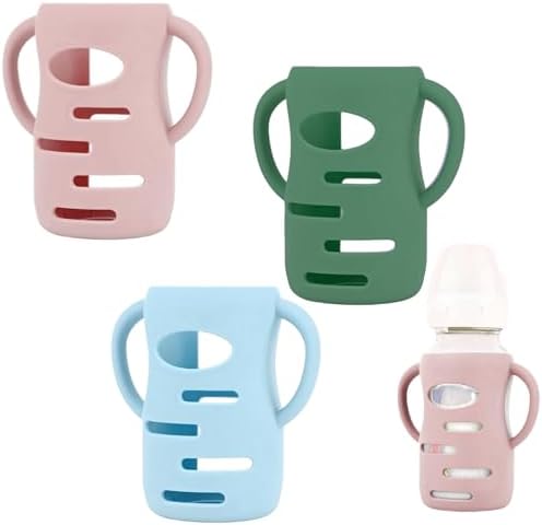 3 Pack Silicone Sleeves for Dr.Brown's Wide Neck 9 OZ Glass Bottles by Unknown