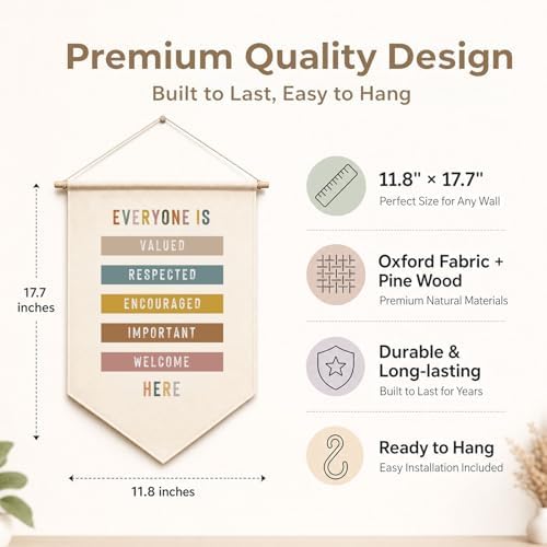 Welcome Banner for Classroom Wall Decor, Everyone Is Welcome Here Wall Hanging - Image 2