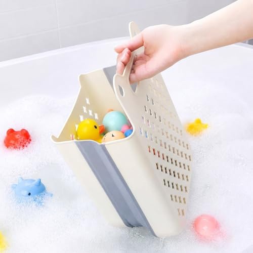 Bath Toy Basket, Stand Up Bath Toy Bin, Foldable Bath Toy Holder - Image 2