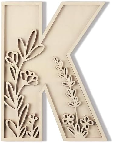 Layered 12 Inch Large Wooden Letters K by LonganCraft