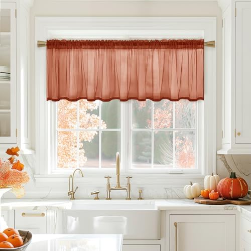 MIULEE Terracotta Fall Window Valance 1 Panel 60W x 18L - Image 6