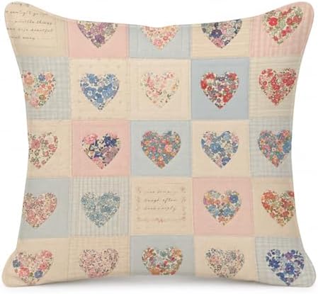 Vintage Coquette Floral Heart Throw Pillow Cover 18x18 by Unknown
