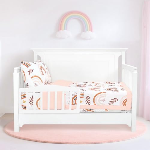 Pea Pod Muslin Toddler Bedding Set Rainbow 3-Piece - Image 6