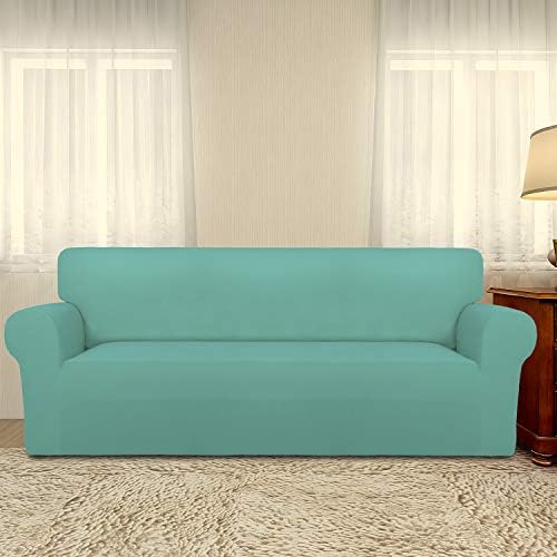 PureFit Stretch Oversized Couch Covers Fleece Sofa Slipcovers Cyan - Image 2