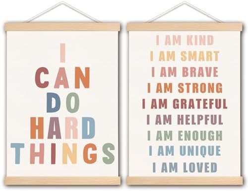 Positive Affirmations Wall Decor, Can DO Hard Things Inspirational Wall Art by Unknown