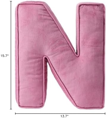 Pink Letter Plush Pillow, Letter Hugging Throw Pillows, Decorative Corduroy - Image 7