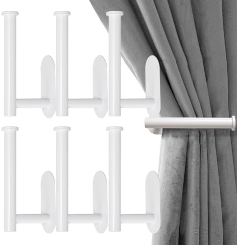 MaxMona Adhesive Curtain Holdbacks, No Drill Tie Backs, 6 Pack by ForaBetterLiving