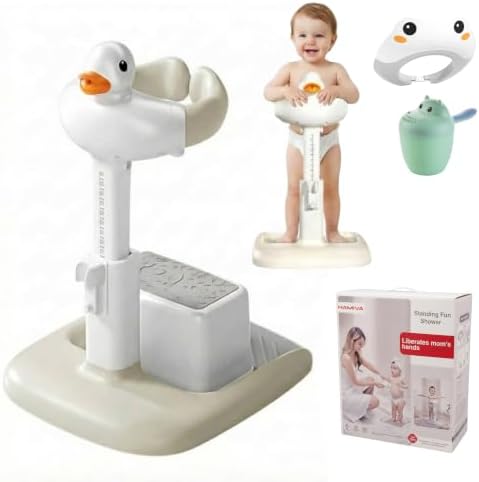 Baby Shower Stand with Built-in Seat, Anti-Slip Bath Stand by Unknown