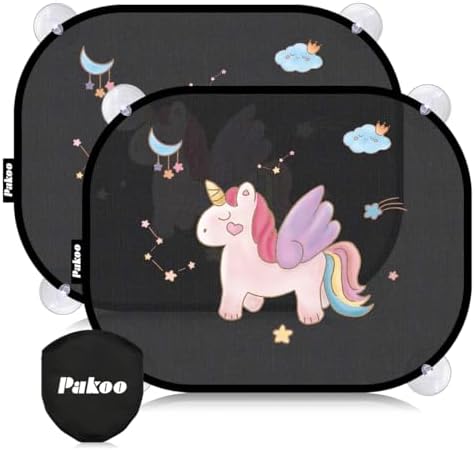Pakoo Car Window Shade for Baby, 2 Pack UV Protection Breathable Universal Fit by Pakoo