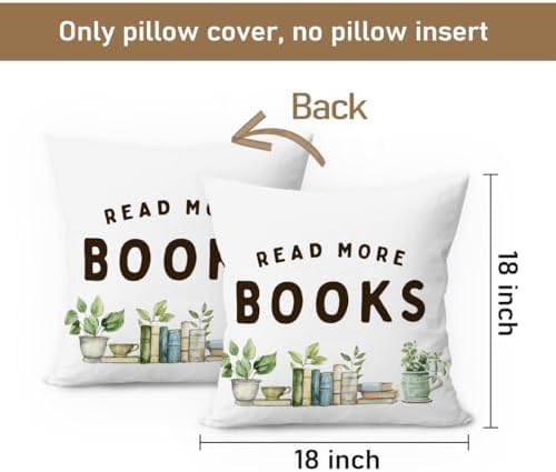 Kids Reading Pillow Covers 18x18, Classroom Decor, Read More Books Decorative - Image 7