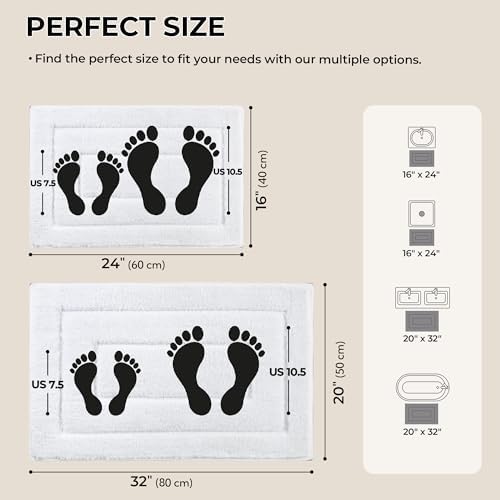 GRANNY SAYS White Bathroom Rugs Set 2 Piece, Soft Microfiber Bath Mats - Image 2