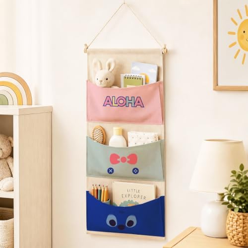 3-Pocket Hanging Wall Organizer, Tropical Aloha Design - Image 2