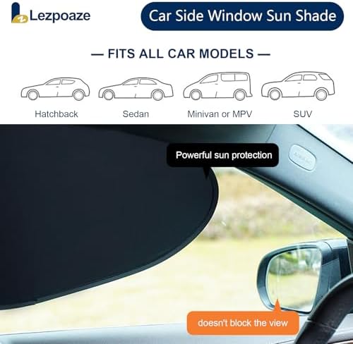 2-Pack Car Side Window Sun Shade | Black Gel Electrostatic UV Protection - Image 6
