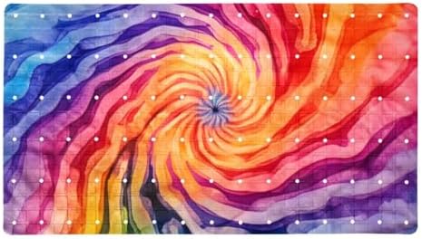 Shower Mat Non Slip, Spiral Tie Dye Anti Slip Bath Mat by Anna+Cowper
