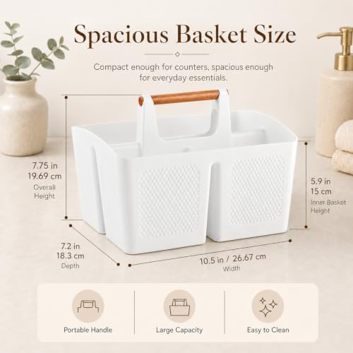 Haundry Plastic White Shower Caddy Basket - Image 2