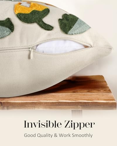 Embroidered Throw Pillow Cover, 18x18 Inch - Image 3
