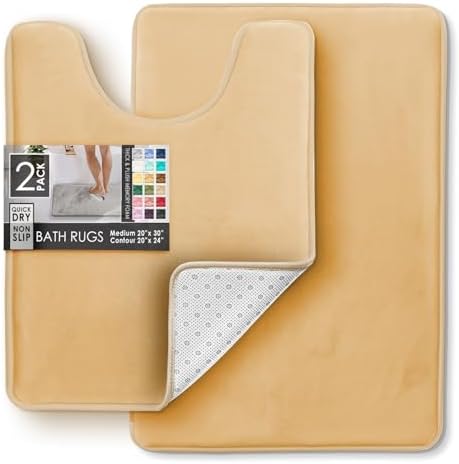 Clara Clark Bathroom Rugs, Velvet Memory Foam Bath Mat, Non-Slip Bath Rugs - Image 3