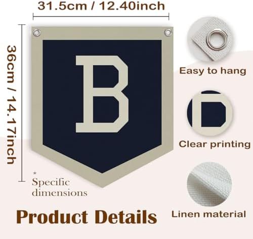 Lacama Toddler Boys Room Decor Name B Pennant Flag, Personalized Baby Gifts - Image 7