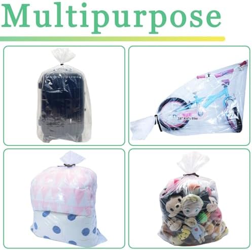 4 Pcs 45x65 inches Extra Large Clear Plastic Bags Perfect - Image 7