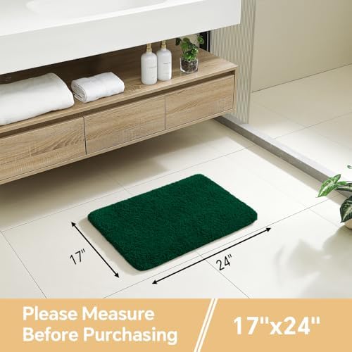 Polyester Bathroom Rug 17"x24" Verdant Green, Non-Slip Bath Mat - Image 2