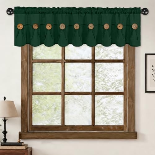 FRAMICS Farmhouse Valance Curtains, Boho Cotton Linen Kitchen Valance, Rod - Image 7