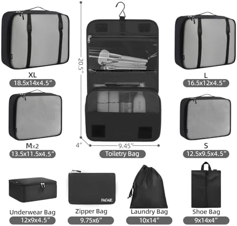 BAGAIL 6 Set/8 Set/10 Set Packing Cubes Various Sizes Packing Organizer - Image 2