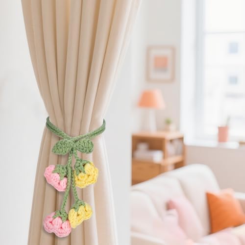 Flower Curtain Tiebacks, Cute Curtain Holdbacks - Image 6
