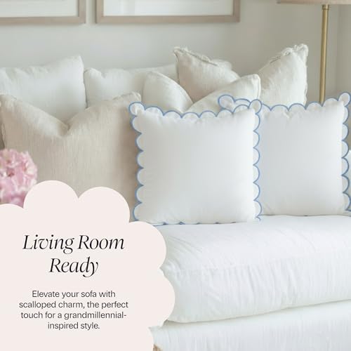 BEBE BASK Scalloped Pillow Cover Set of 2, 100% Cotton - Image 6