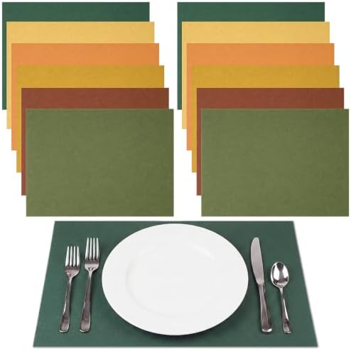 Fullhawl 120 Pcs Fall Paper Placemats, Disposable Rectangular Table Setting Mats by Fullhawl