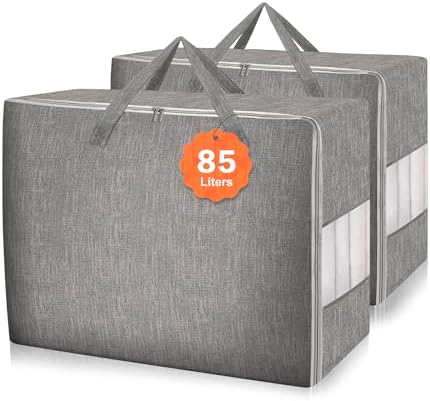 2 Pack 85L Comforter Storage Bags, Extra Large Bedding Storage Bags by Karceyworth