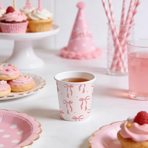 WRAPAHOLIC 3oz Pink Bow Bathroom Cups - Image 4