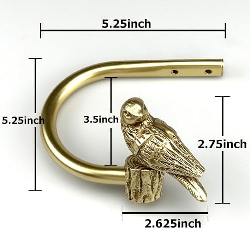 Curtain Drapery Holdbacks with Resin Bird, Wall Mount Drapery Hooks Holders - Image 6