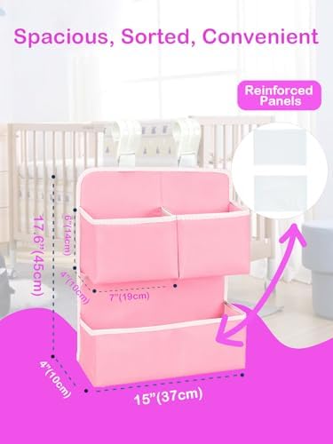 Hanging Diaper Organizer for Bassinet/Crib/Playpen/Playard – Hold 80+ Diapers - Image 4