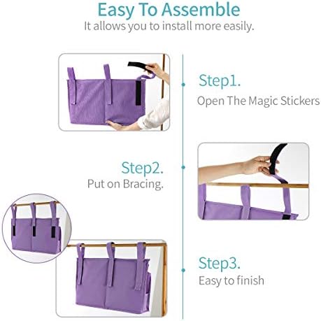 Bseash Bunk Bed Organizer, Bedside Caddy Hanging Bed Organizer Storage Bag 8 - Image 7