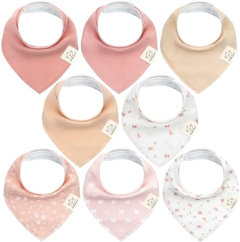 8pk Organic Baby Bandana Bibs for Drooling and Teething by KeaBabies