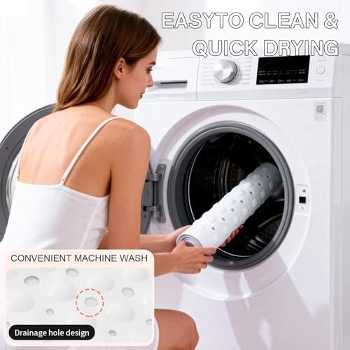 Anti-Slip Bathtub Shower Mat 40×16 Inch Opaque White - Image 7
