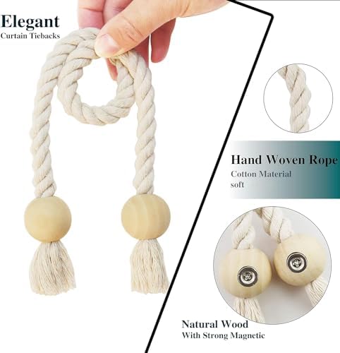 Magnetic Curtain Tiebacks Decorative Tie Back Drapes Holdbacks Nieffeiy - Image 2
