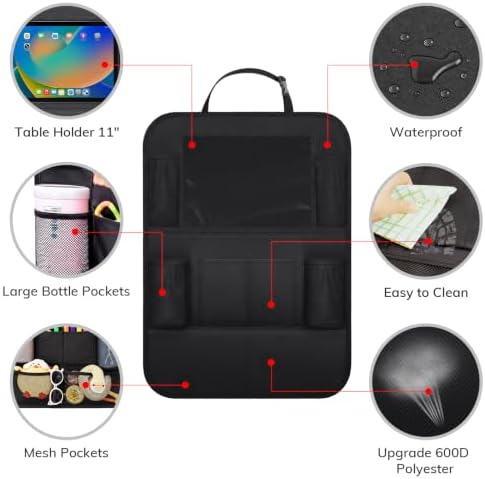 Backseat Car Organizer w/ 10 Storage Pockets 11" Tablet Holder - Image 2