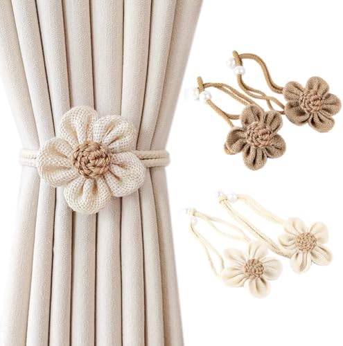 SRG Curtain Tiebacks for Curtains 4 Pack, Decorative Curtain Holdbacks for by SRG