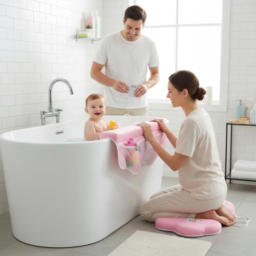 Bath Kneeler and Elbow Rest Pad Set, Bathtub Kneeling Pad - Image 2