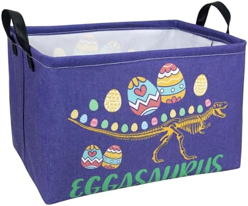 Dinosaur Easter Basket for Kid Large Empty Baby Rectangular Cute Easter Gift by ASKETAM