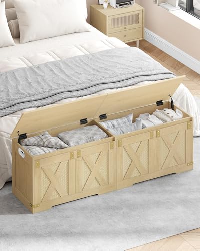 Hzuaneri 59" Boho Storage Chest and Bench | 70 Gal | 330lb Seat - Image 2