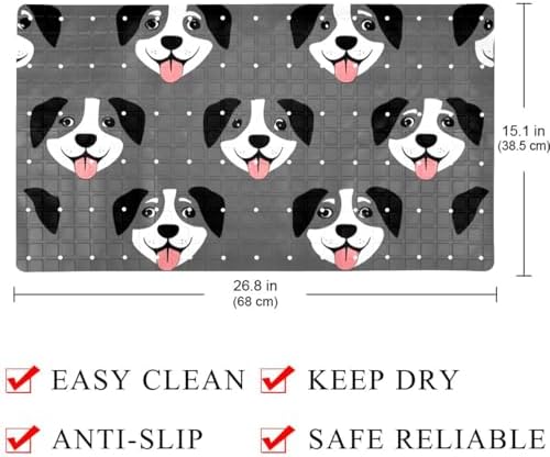 Bathtub Mat Non Slip 26.8x15.1 Inch, Dogs Pattern Shower Mat - Image 4