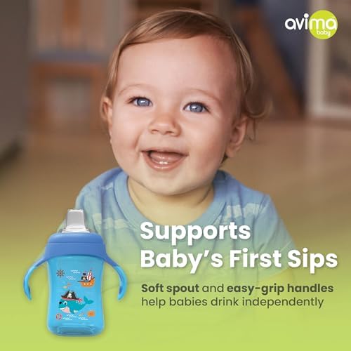 Avima 10 oz Trainer Sippy Cup w Handles & Soft Silicone Spout - Image 4