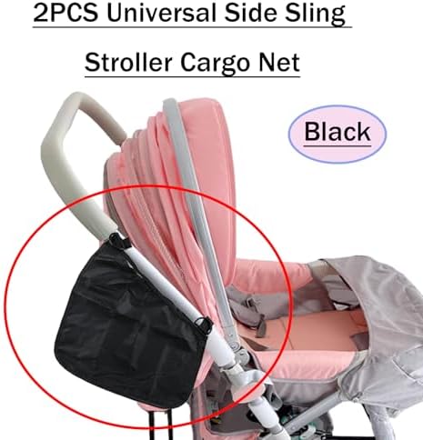 2PCS Universal Side Sling Stroller Cargo Net, Portable Storage Mesh Bag - Image 3