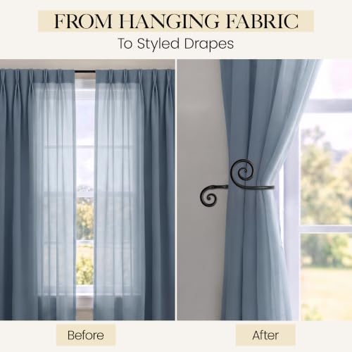 RTZEN Metal Curtain Tiebacks, Drapery Holders - Image 5