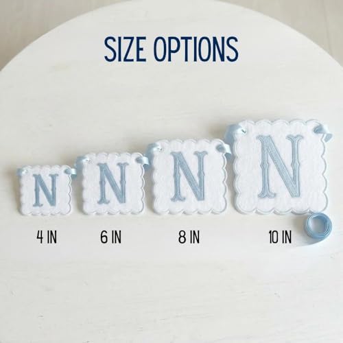 Custom Embroidered Baby Banner, Personalized Baby Name Banner, Scallopped Bow - Image 5