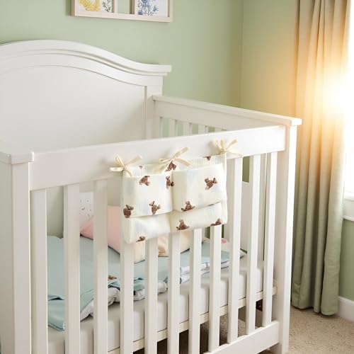 White Bedside Hanging Bags Milk Bottle Bib-Storage Crib Organizer Baby - Image 4