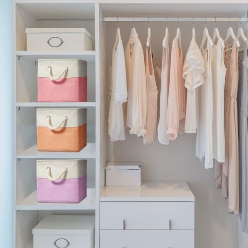 6 Pack 13x13 Inch Macaron Cube Storage Bins Square Fabric Cube Baskets - Image 4