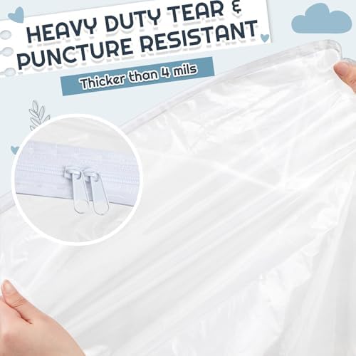 Colingmill 2 Pcs Crib Mattress Storage Bag, 4+ Mil Clear Waterproof Plastic - Image 3